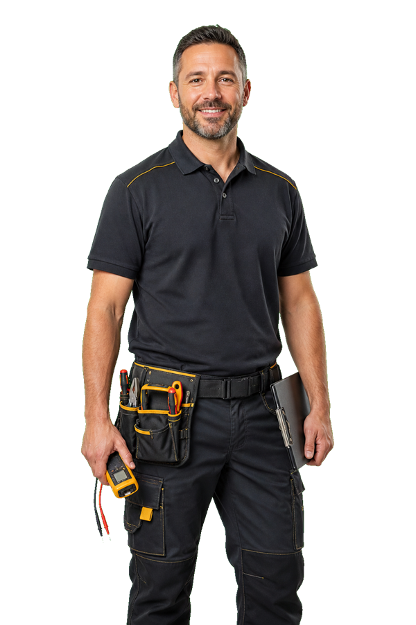 Friendly professional electrician